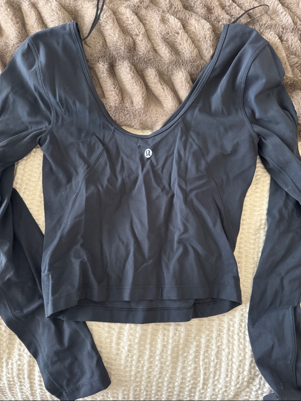 lululemon athletica Black Long Sleeve Scoop-Neck Performance Top